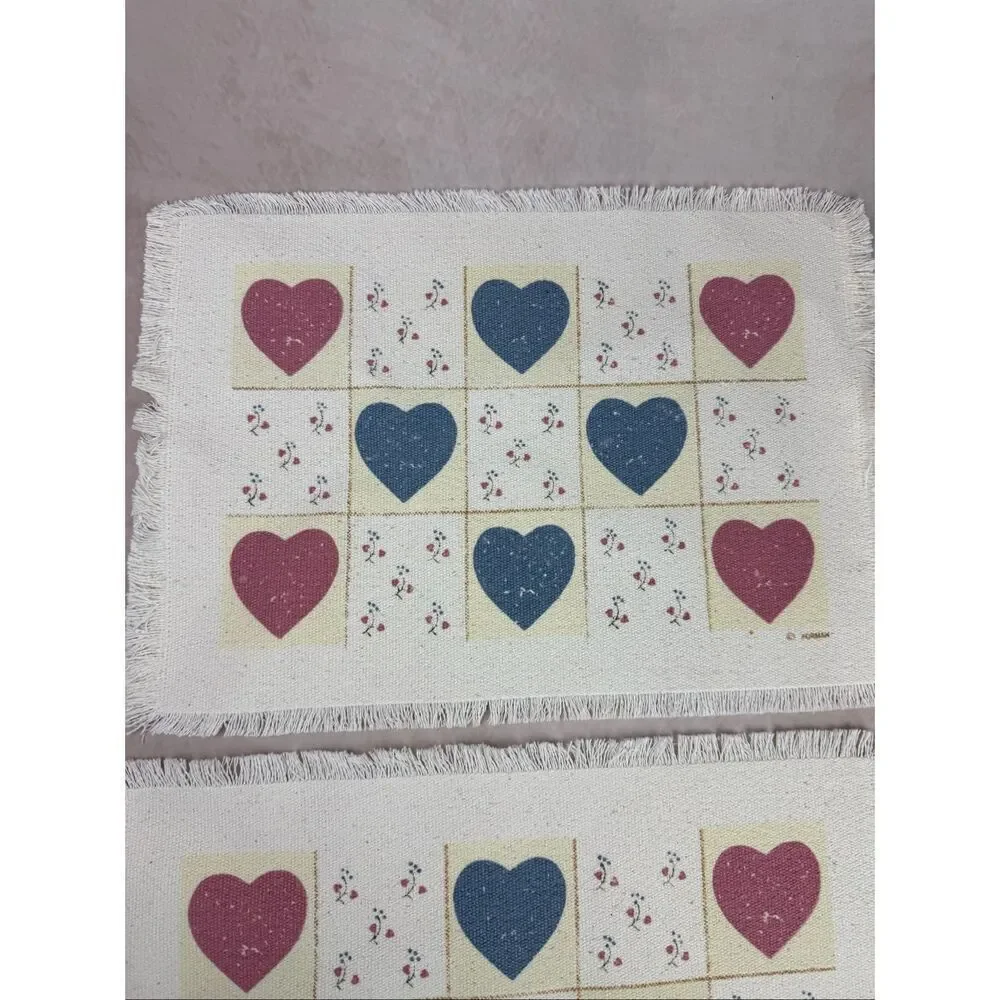 Vintage Cottagecore Heart Placemats Set of 2